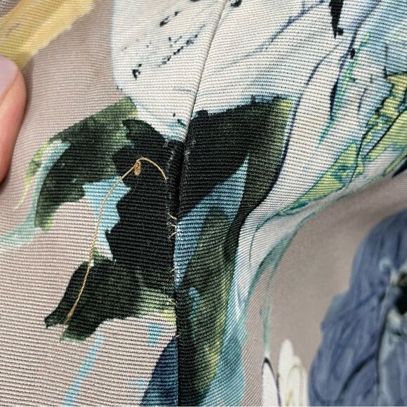 Milly Floral Sleeveless Sheath Dress Size 6 Multicolor Beige Pink‎ Blue Cream - Picture 5 of 7